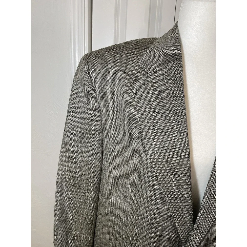 Deans Gate Men's Sport Coat Blazer Two Button Gray 100%Silk Size 44L